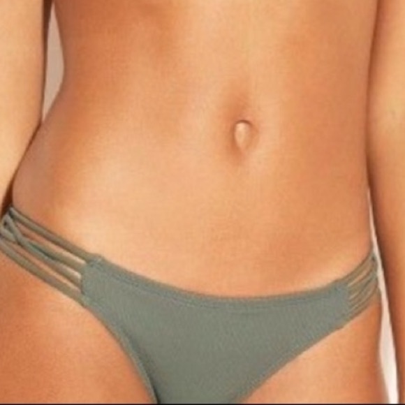 SHADE & SHORE Mauve Ribbed Side Tie Hipster Bikini Bottoms Mix & Match NWT - Picture 16 of 16